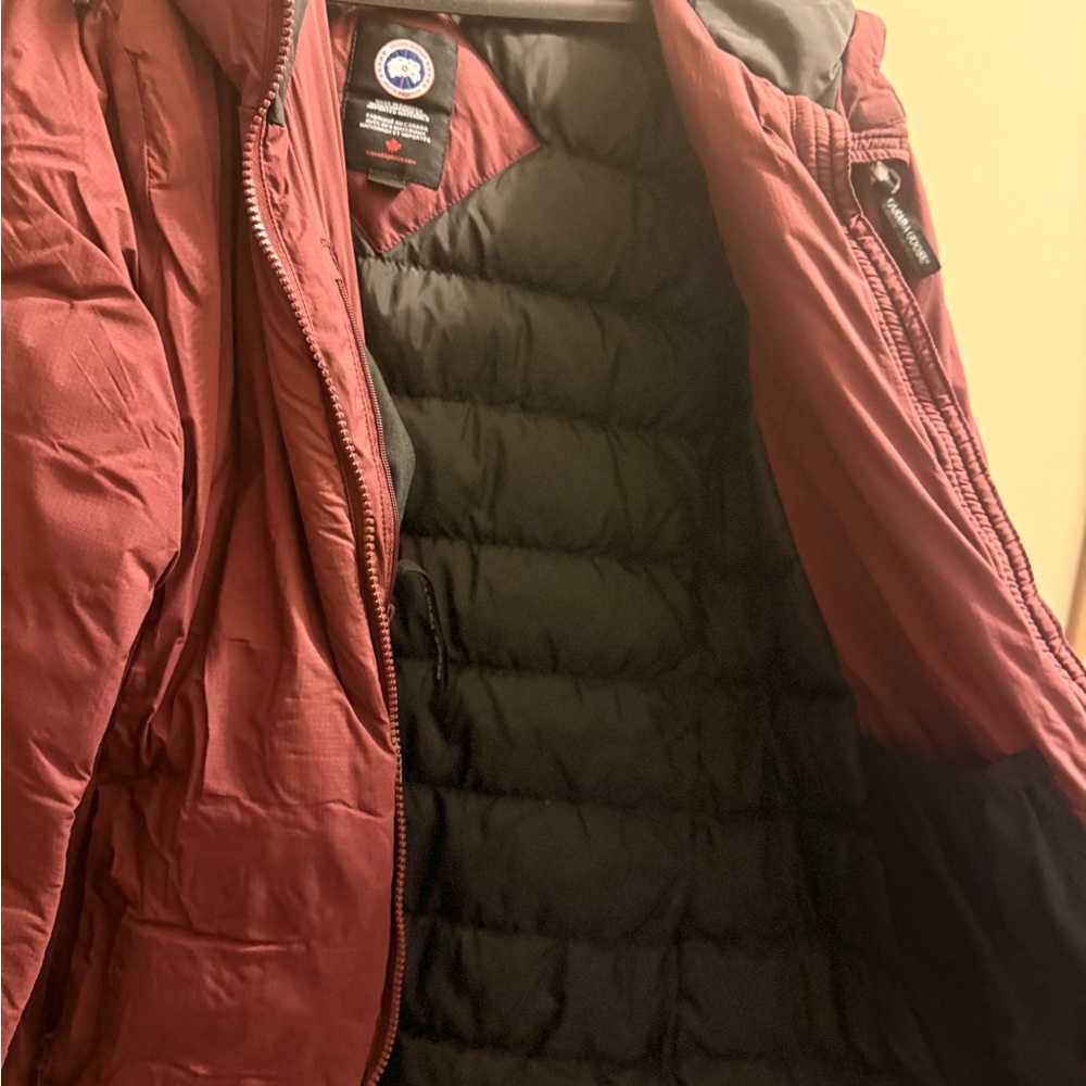Canada Goose Maroon and Black Puffer Jacket